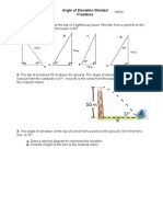 Angle of Elevation Worded Problems