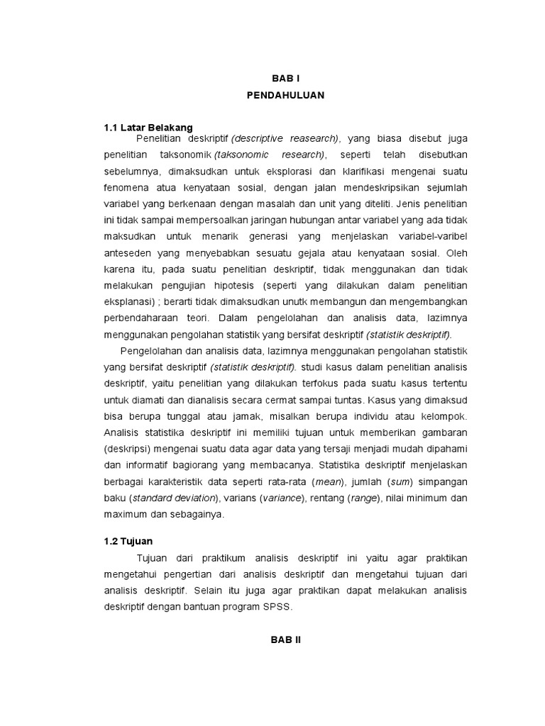Analisis Deskriptif Pdf