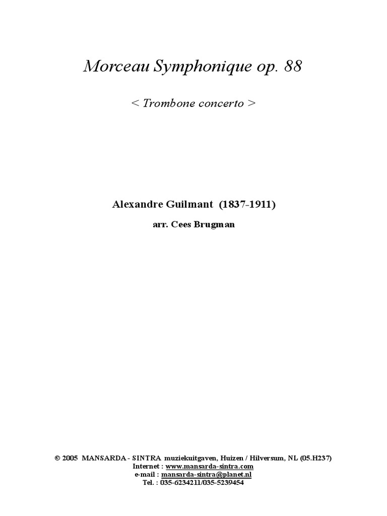Morceau Symphonique Trombone Solo PDF
