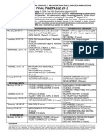 Final Timetable 2015: Catholic Secondary Schools Association Trial HSC Examinations