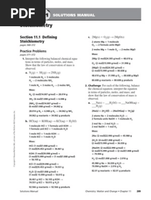 Chapter 11 Assessment Pdf Stoichiometry Nitric Acid