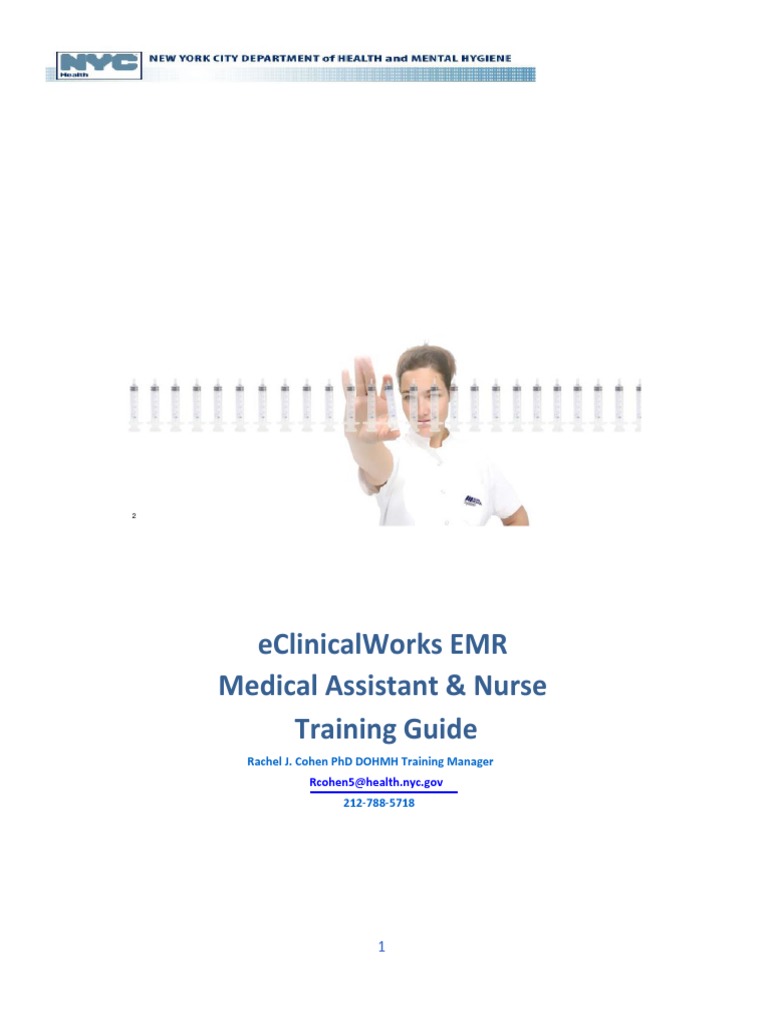 Eclinicalworks Emr Medical Assistant & Nurse Training Guide Rachel J