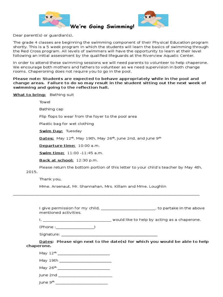 Grade 4 Swimming Program Details | PDF