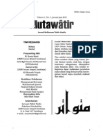 Mutawatir Jurnal Keilmuan Tafsir Hadis