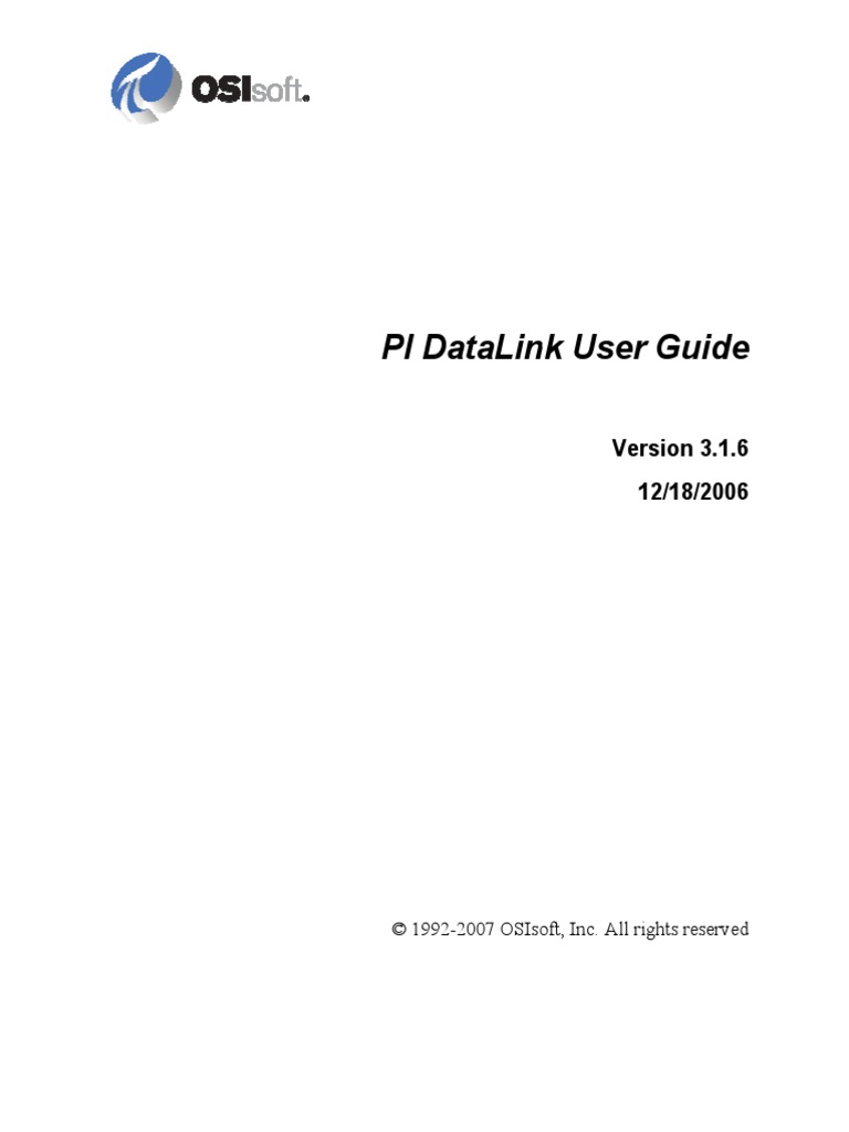 PI DataLink User Guide | PDF | Microsoft Excel | Spreadsheet