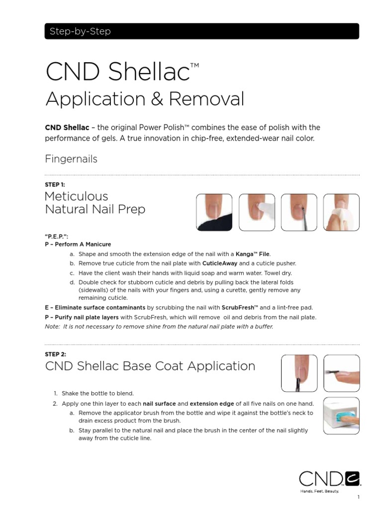 CND Shellac Application Guide | PDF | Nail (Anatomy) | Nature