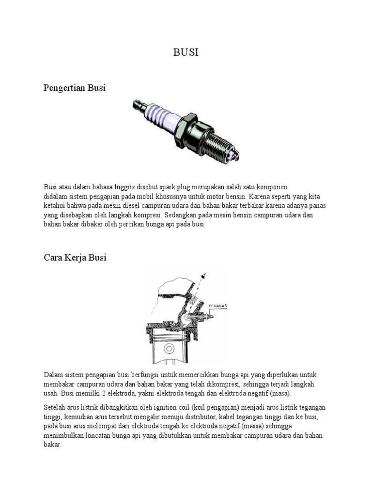 Fungsi dan Jenis Busi Motor | PDF | Teknologi & Rekayasa