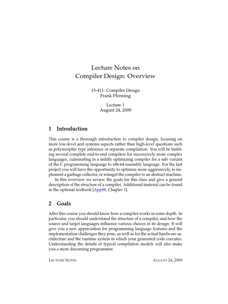 Compiler Design Course Overview | PDF | Compiler | C (Programming Language)