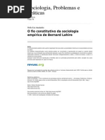 o Fio Constitutivo Da Sociologia Empirica de Bernard Lahire