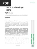 Aula Nº 15 – Comunicação InternaObjetivos