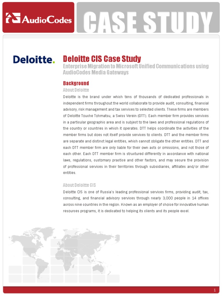 how to solve deloitte case study