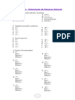 3 - Exercícios - Potenciação de Números Naturais