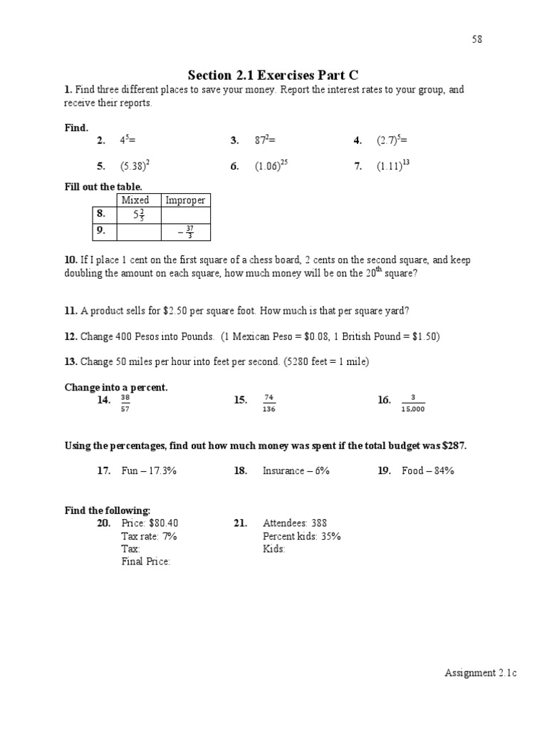 Money Management Exercises and Calculations | PDF