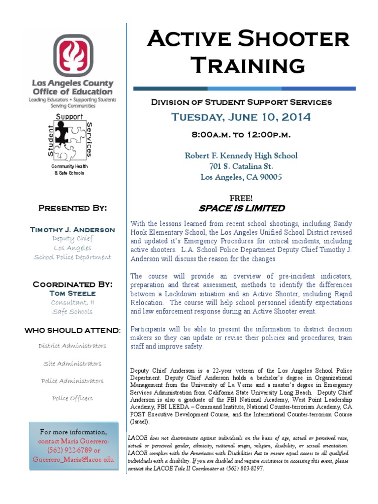 Active Shooter Training for Schools | PDF | Federal Bureau Of ...