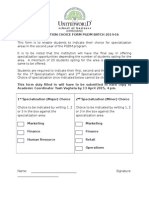 Specialization Option Form PGDM 2014-16