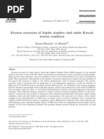 Erosion-Corrosion of Duplex Stainless Steel Under Kuwait