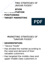 Marketing Strategies of Savour Foods