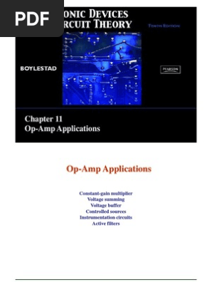 Electronic Devices And Circuit Theory 10th Edition Boylestad Louis Chapter 11 Op Amp Applications Amplifier Operational Amplifier