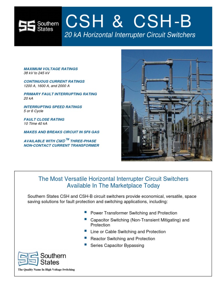 CSH & CSH-B. 20 Ka Horizontal Interrupter Circuit Switchers | Download ...