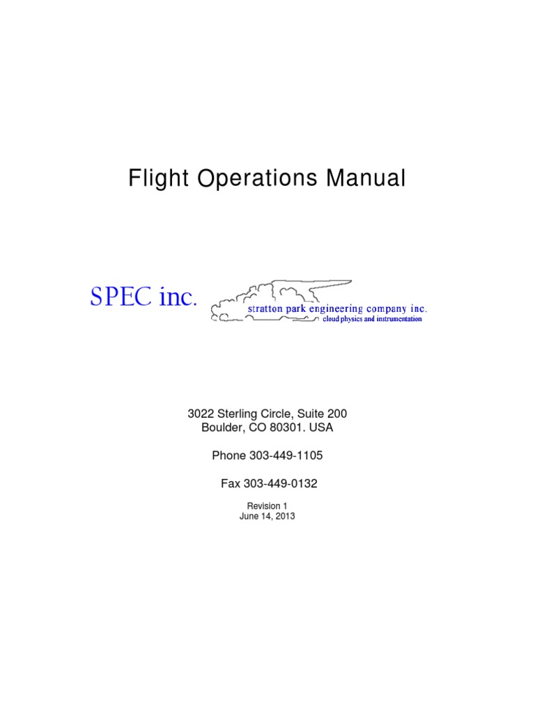 Aviation Flight Operations Manual Rev1.0 20130614 | Federal Aviation