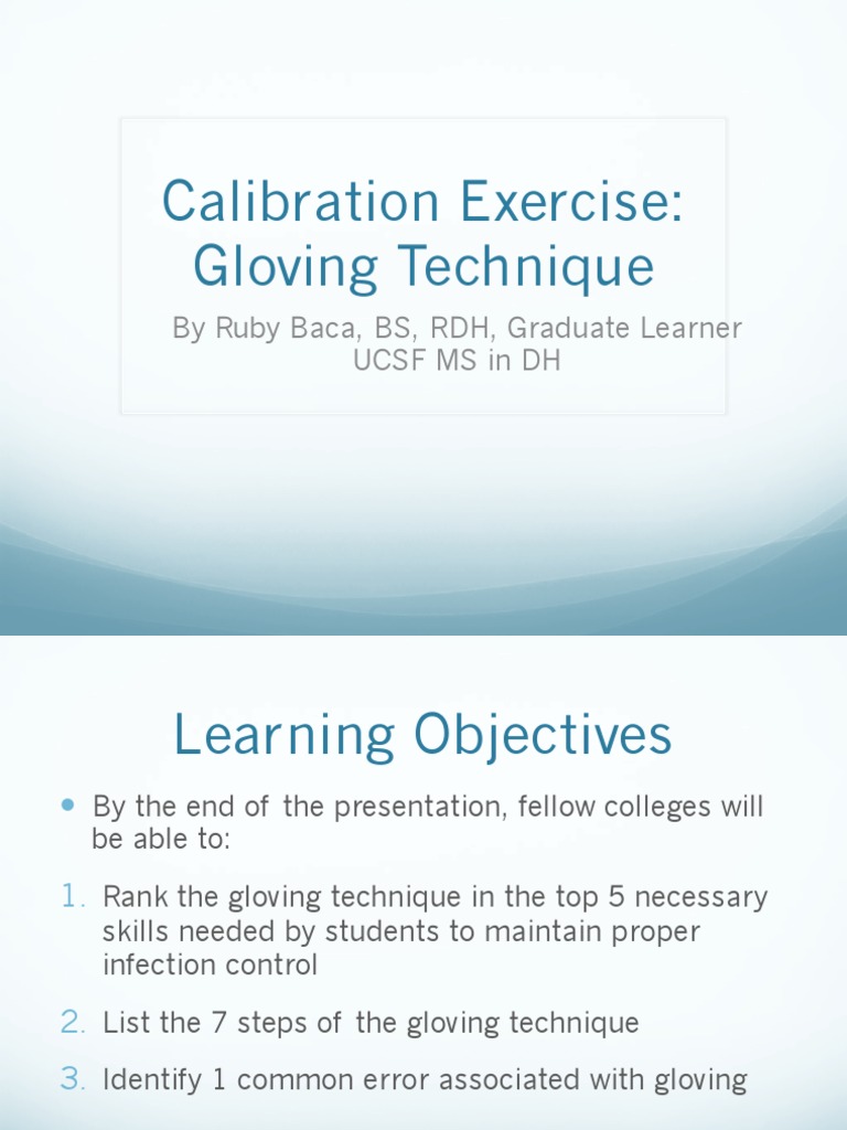 Gloving Technique Calibration Exercise | PDF