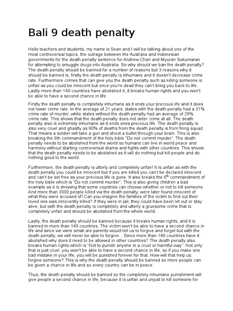 Bali nine speech image