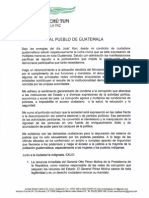 Comunicado al pueblo de Guatemala 