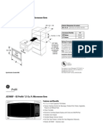 JE2160SF - GE Profile 2.1 Cu. Ft. Microwave Oven: Top Duct