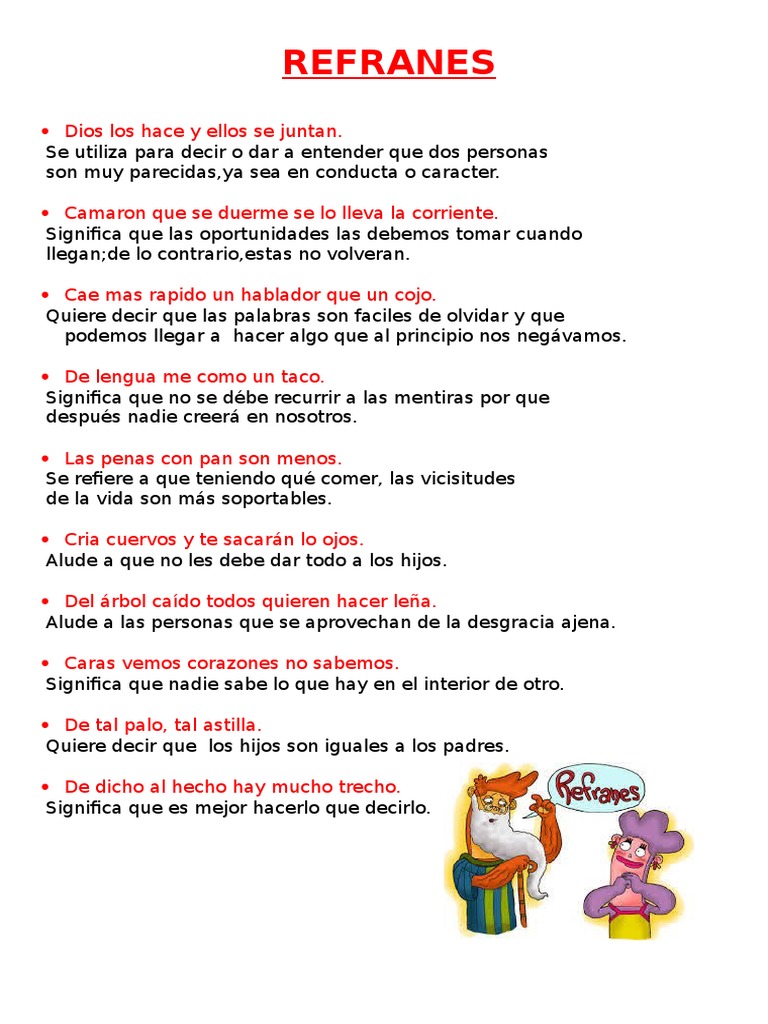 Significado de Refranes Populares | PDF