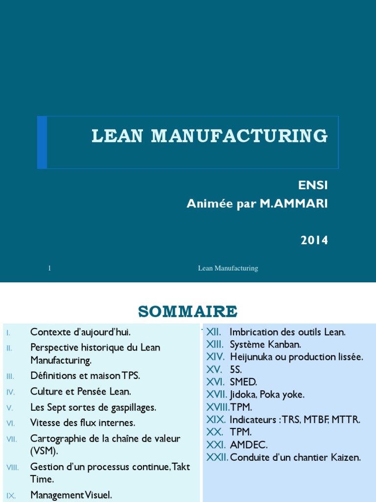 Histoire et principes du Lean Manufacturing | PDF | Lean (production ...