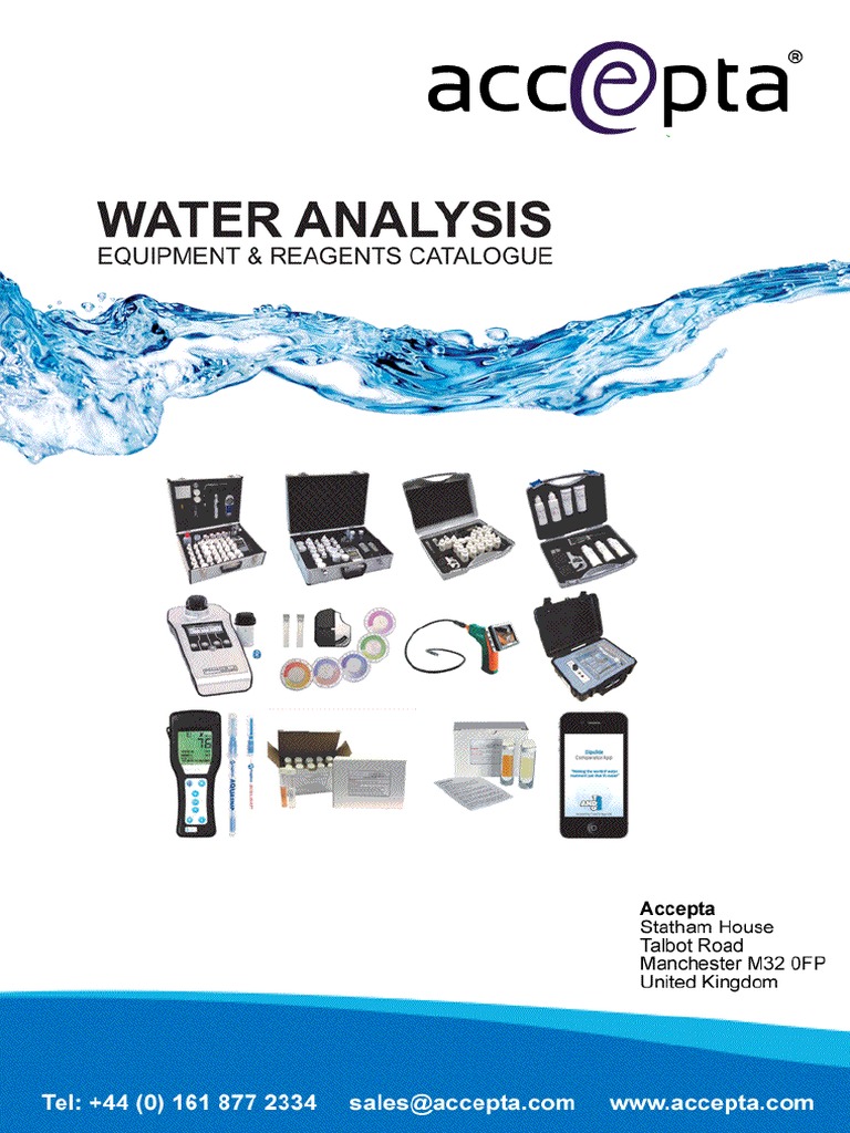 Accepta Water Analysis Equipment Test Reagents Catalogue PDF