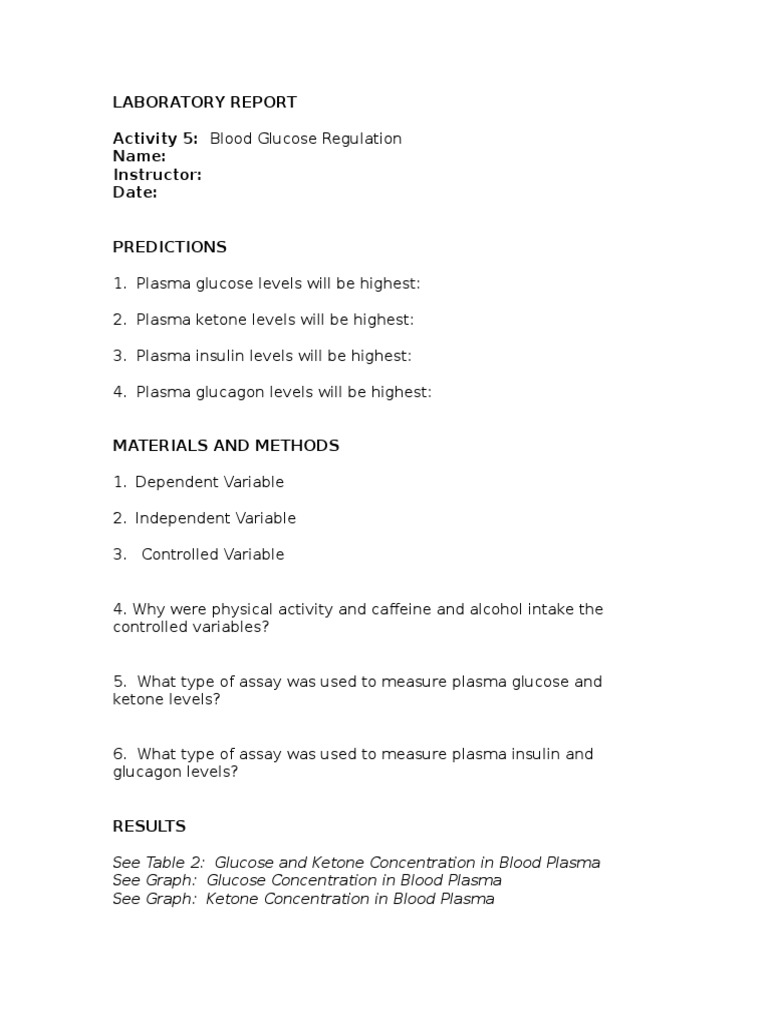 Blood Glucose Regulation Analysis | PDF | Insulin | Disorders Of ...