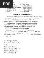 8. Modul Matematika - Turunan Tingkat Tinggi
