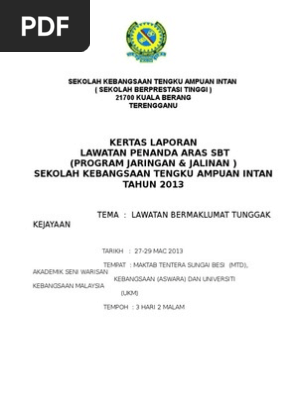 Contoh Laporan Aktiviti Sbt