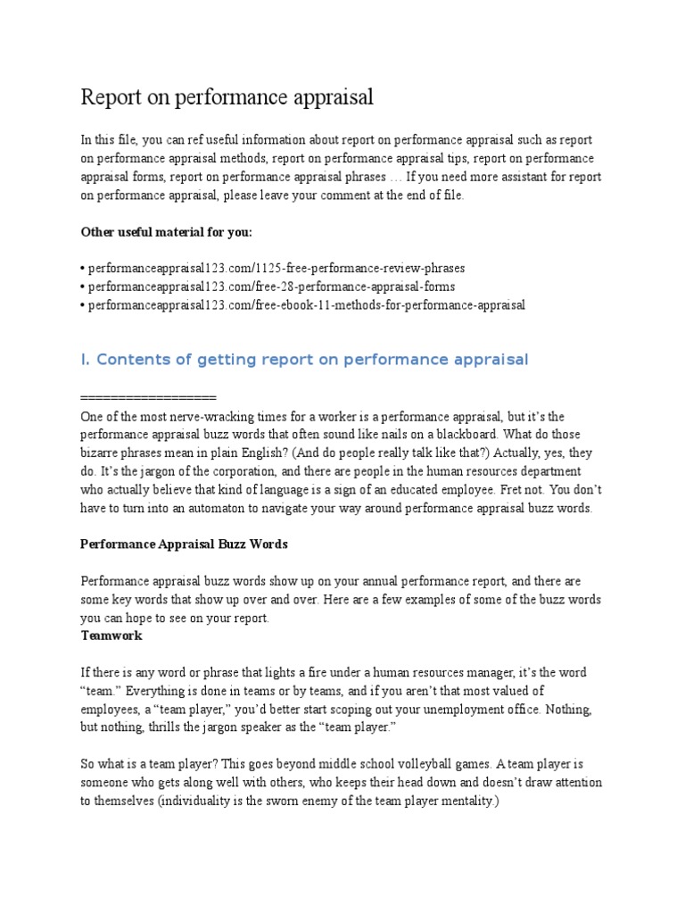 Performance Appraisal Guide & Methods | PDF | Performance Appraisal ...