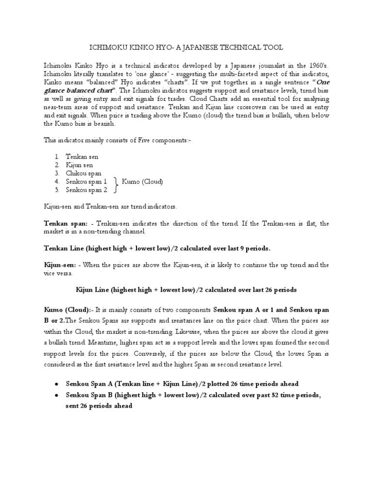 Ichimoku Kinko Hyo A Japanese Technical Tool PDF Microeconomics