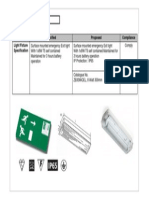 Description Specified Proposed Compliance Light Fixture Specification