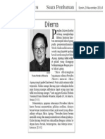 Article Frans H Winarta - Dilema - Suara Pembaruan, 3 Nov 2014