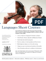 University of Lincoln Languages Short Courses 2014-15