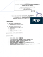 Tematica Licenta TD 2014