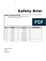 Safety Brief Format