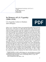 Vygotsky - 2007 - Journal of Russian and East European Psychology - In Memory of L.S. Vygotsky (1896-1934). L. S. Vygotsky Letters to St