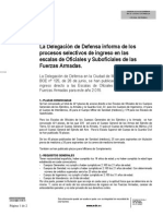 La Delegación de Defensa Informa de Los Procesos Selectivos de Ingreso en Las Escalas de Oficiales y Suboficiales de Las Fuerzas Armadas