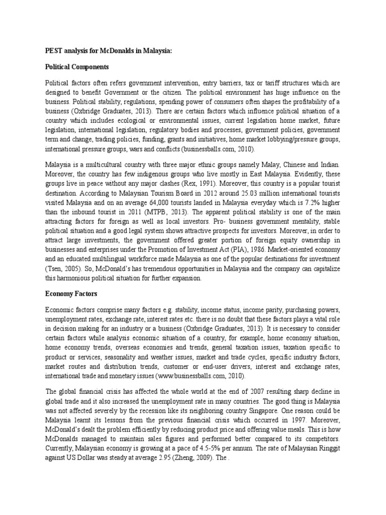 Pestle analysis example for food industry image