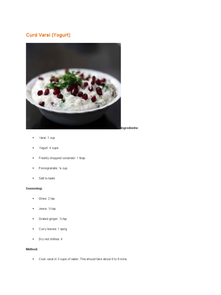 Ekadashi Recipes PDF Curry Ginger