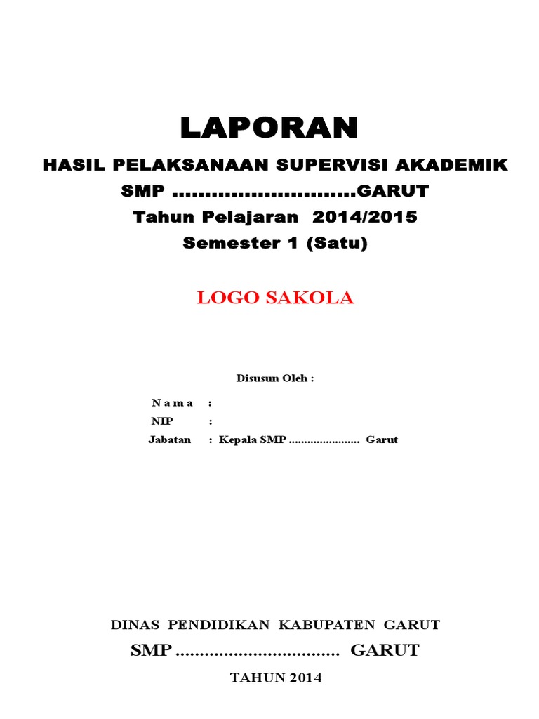 Contoh Laporan Supervisi Kepala Sekolah Sd Doc