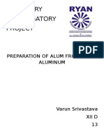 Chemistry Investigatory Project: Preparation of Alum From Scrap Aluminum