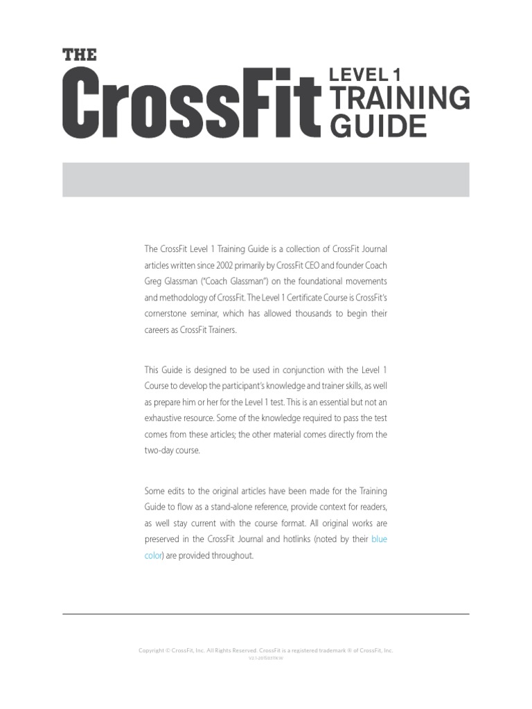 Crossfit Level 1 Training Guide PDF Physical Fitness Aerobic Exercise