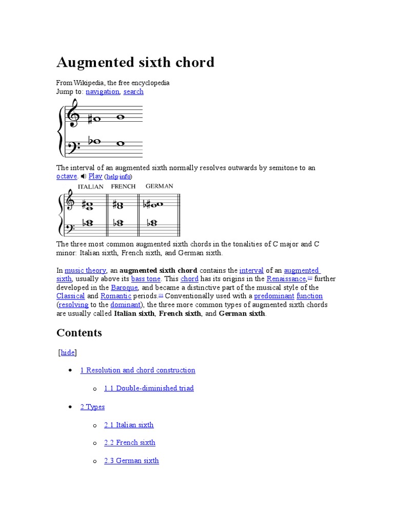 Types of Augmented Sixth Chords | PDF | Chord (Music) | Musical Scales