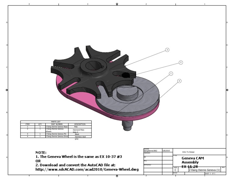 Geneva Wheel Parts List and Specs | PDF